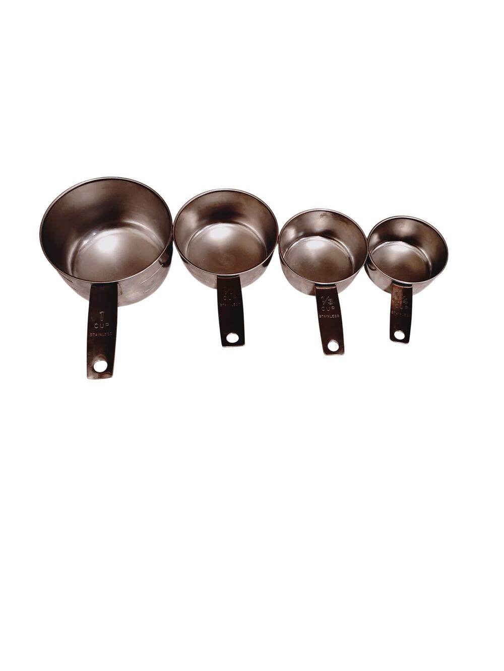 Stainless Steel Measuring Cups Unbranded 1C 1/4C 1/3C and 1/2C Set of 4